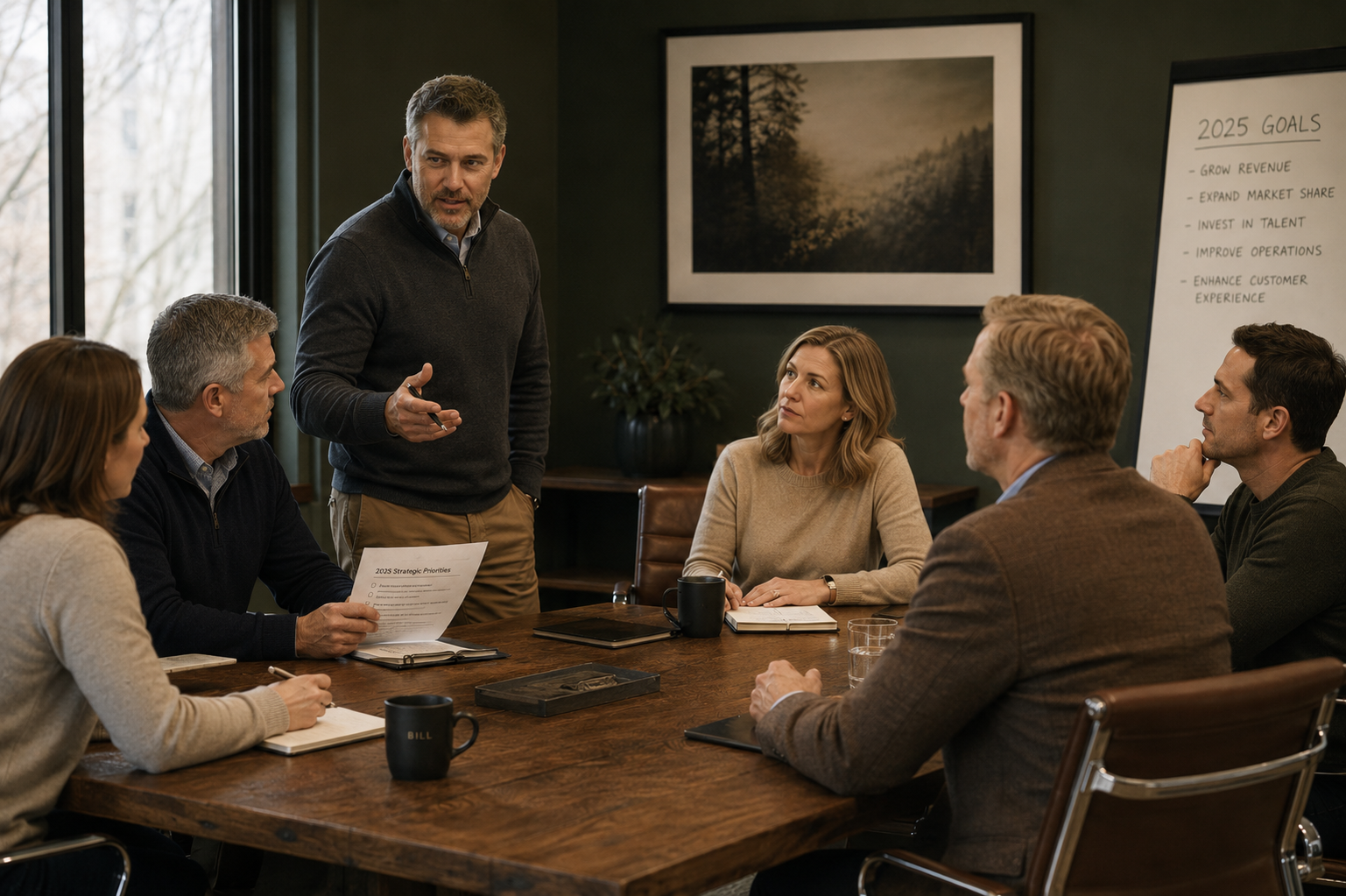 Leadership team in conversation